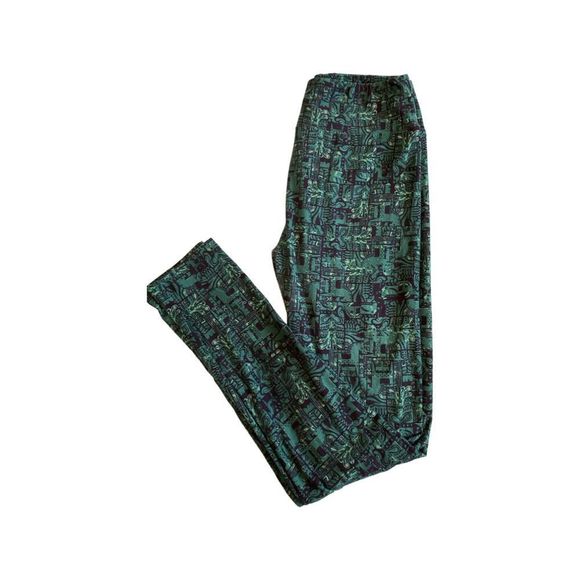 LuLaRoe Pants - LuLaRoe Green Horse print Leggings size OS